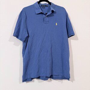 Polo Ralph Lauren Blue Short Sleeve Polo Shirt L 100% Cotton Classic Fit USA